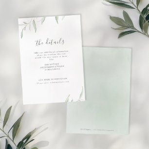 Minimale Vegetation einfache botanische Hochzeit Begleitkarte
