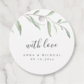 Minimale Vegetation rustikale Hochzeit Geschenkanhänger (Vorderseite)