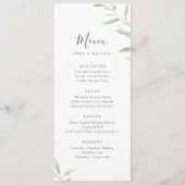 Minimale Vegetation rustikale Hochzeit Menükarte (Vorderseite)