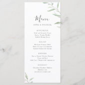Minimale Vegetation rustikale Hochzeit Menükarte (Vorderseite)