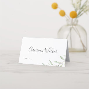 Minimale Vegetation rustikale Hochzeit Platzkarte
