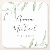 Minimale Vegetation rustikale Hochzeit Rechteckiger Pappuntersetzer (Vorderseite)