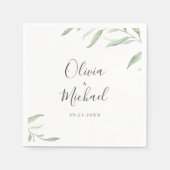 Minimale Vegetation rustikale Hochzeit Serviette (Vorderseite)