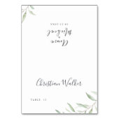 Minimale Vegetation rustikale Platzkarte Tischnummer (Vorderseite)