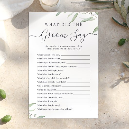 Minimale Vegetation, was der Bräutigam gesagt hat