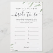 Minimale Vegetation wie alt das Brautspiel war (Vorderseite)