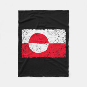 Minimale Vintage-Grönland-Flagge Retro-Grönländer Fleecedecke