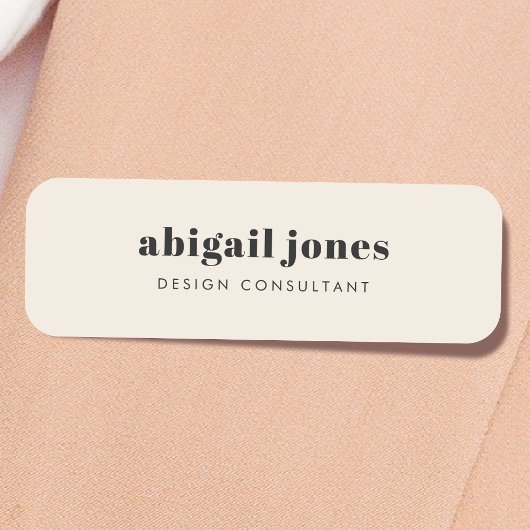 Minimale Vintage Retro Bio Naturcreme Namensschild