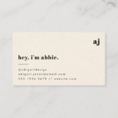 Minimale Vintage Retro Bio Naturcreme Visitenkarte (Rückseite)