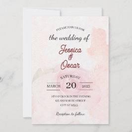 Minimale Vintage Rosa-Rose Einladung