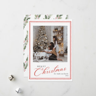 Minimale Vintage-Weihnachtsfoto-Schrift Feiertagskarte