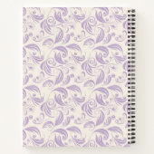 Minimale Violet Botanische Blätter Wirbel Muster Notizblock (Rückseite)