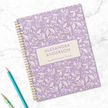 Minimale Violet Botanische Blätter Wirbel Muster