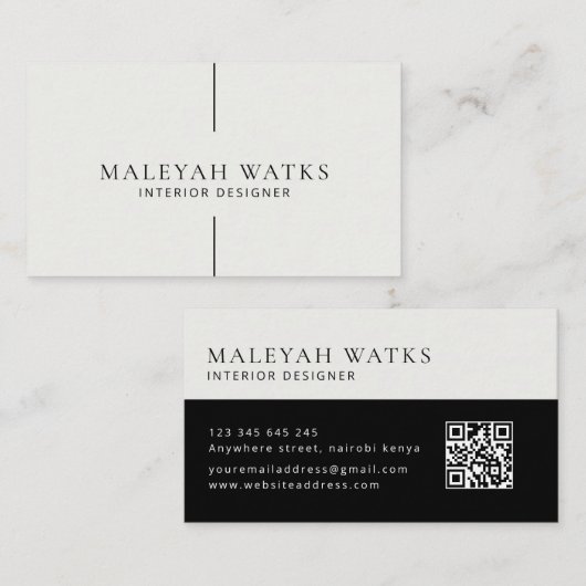 Minimale Visitenkarte (Vorne/Hinten)