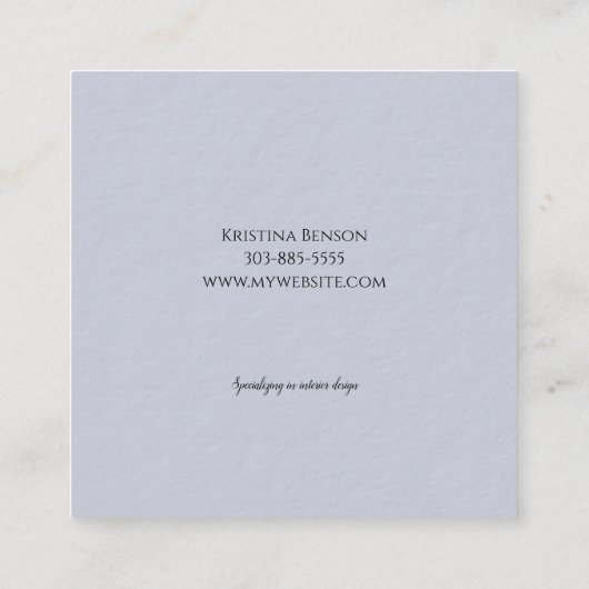 Minimale Visitenkarte - Blau (Rückseite)