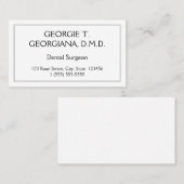 Minimale Visitenkarte für Zahnarzt (Vorne/Hinten)