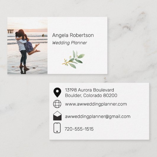 Minimale Visitenkarte mit Foto (Vorne/Hinten)