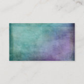 Minimale w/Aquamarine und Lila Rustikale Grunge Te Visitenkarte (Rückseite)
