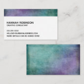 Minimale w/Aquamarine und Lila Rustikale Grunge Te Visitenkarte (Vorne/Hinten)