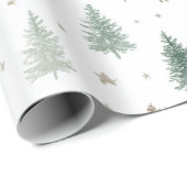 Minimale Wald-Weihnachten  Geschenkpapier (Rolleneckpunkt)