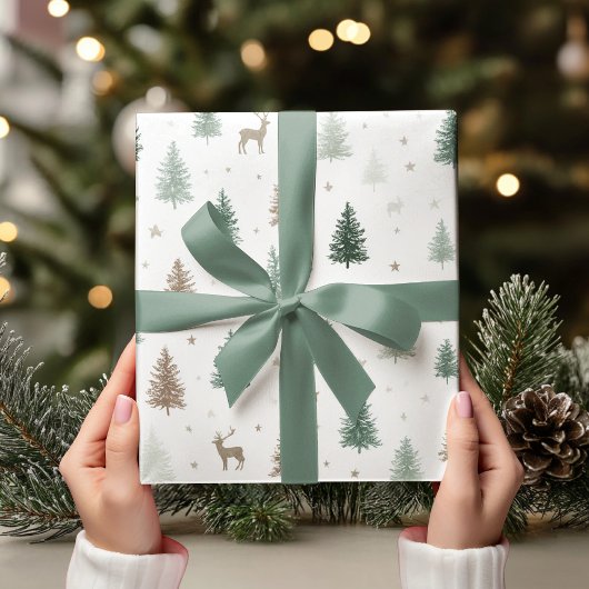 Minimale Wald-Weihnachten  Geschenkpapier