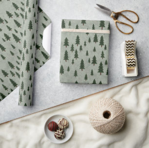 Minimale Waldmuster-Verpackungspapier Geschenkpapier