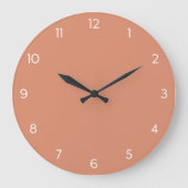 Minimale Wall-Uhr - Korallenrosa Große Wanduhr (Vorderseite)