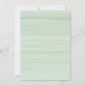 Minimale Wasserfarbe Minzgrün Babydusche Einladung (Rückseite)