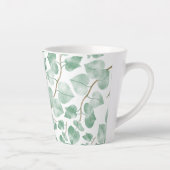 Minimale Wasserfarben-Muster mit Salbeigrünen Blät Milchtasse (Rechts)