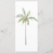 Minimale Wasserfarben-Palmbaum-Hochzeitsprogramm Programm (Rückseite)