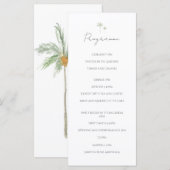 Minimale Wasserfarben-Palmbaum-Hochzeitsprogramm Programm (Vorne/Hinten)