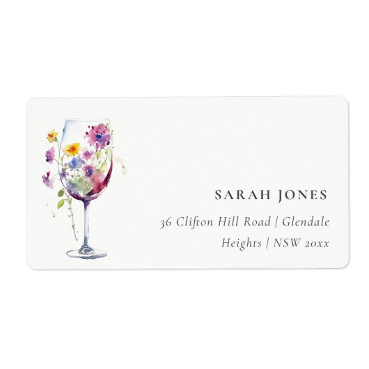 Minimale Wasserfarben-Weinkelleradresse (Vorne)