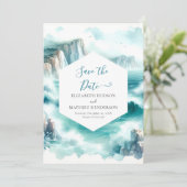 Minimale Wasserfarbenhochzeit Save The Date (Stehend Vorderseite)