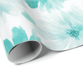 Minimale Wasserfarbmuster mit blauer Minze und Gän Geschenkpapier (Rolleneckpunkt)