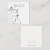 Minimale Wasserlilie Blumenhaarklammer Quadratische Visitenkarte (Vorne/Hinten)