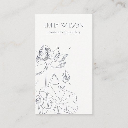 Minimale Wasserlilie Blumenhaarklammer Visitenkarte (Vorderseite)