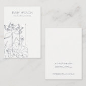 Minimale Wasserlilie Blumenhaarklammer Visitenkarte (Vorne/Hinten)