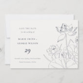 Minimale Wasserlilie Blumenkarte Save the Date Dankeskarte (Vorderseite)