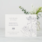 Minimale Wasserlilie Blumenkarte Save the Date Dankeskarte (Stehend Vorderseite)