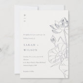 Minimale Wasserlilie Blumenkitzel Einladung (Vorderseite)