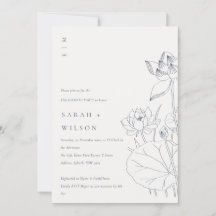 Minimale Wasserlilie Blumenkizze Verlobung laden e