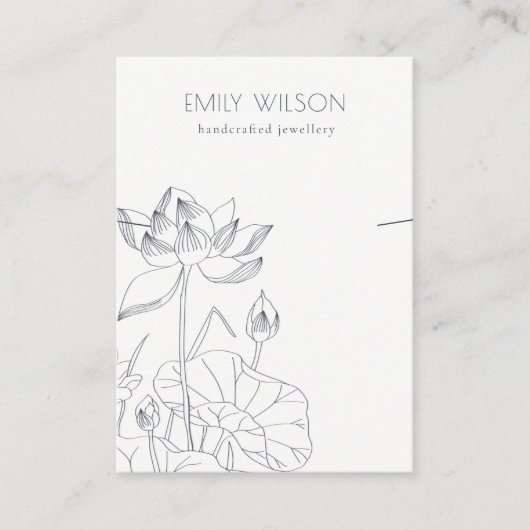 Minimale Wasserlilie Blumenmuster-Netzkettenanzeig Visitenkarte (Vorderseite)