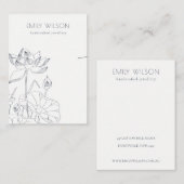 Minimale Wasserlilie Blumenmuster-Netzkettenanzeig Visitenkarte (Vorne/Hinten)