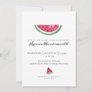 Minimale Wassermelone Süße Mädchen Sommer Baby Sho Einladung