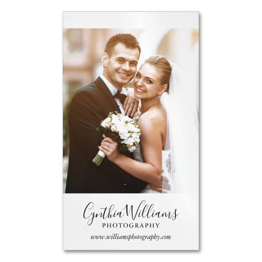 Minimale | Wedding Fotografie Magnetische Visitenkarte (Vorderseite Vertikal)
