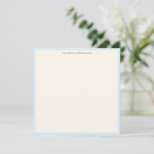 Minimale weiche blaue Rand Namens Schreibwaren Süß Mitteilungskarte (Stehend Vorderseite)