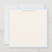 Minimale weiche blaue Rand Namens Schreibwaren Süß Mitteilungskarte (Vorderseite)