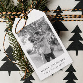 Minimale Weihnachten | Einfaches Schwarz-Weiß-Foto Geschenkanhänger