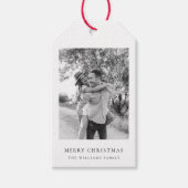 Minimale Weihnachten | Einfaches Schwarz-Weiß-Foto Geschenkanhänger (Vorderseite)
