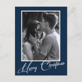 Minimale Weihnachten | Einfaches Schwarz-Weiß-Foto Postkarte